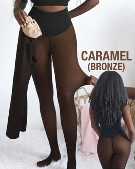 Plus Size Seam Shaping Fleece Leggings Viral One Ultra-Thick Nylon High Waist Compression Band Pantyhose Sexy Erotic Tights